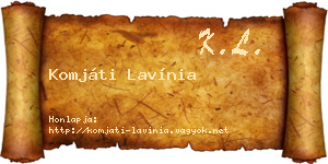 Komjáti Lavínia névjegykártya
